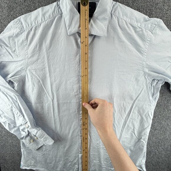 Faconnable 17 Check Blue Button Up Men Shirt French Long Sleeve Spread Adult - Picture 3 of 14